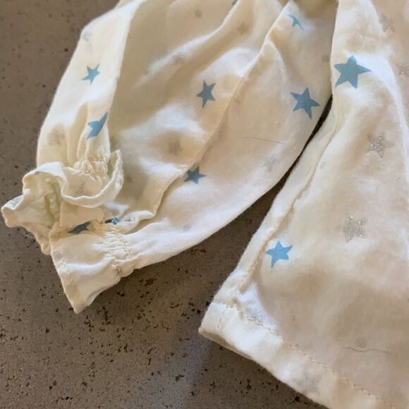 Gap long sleeve blouse blue and silver stars 6-12M - Picture 2 of 4